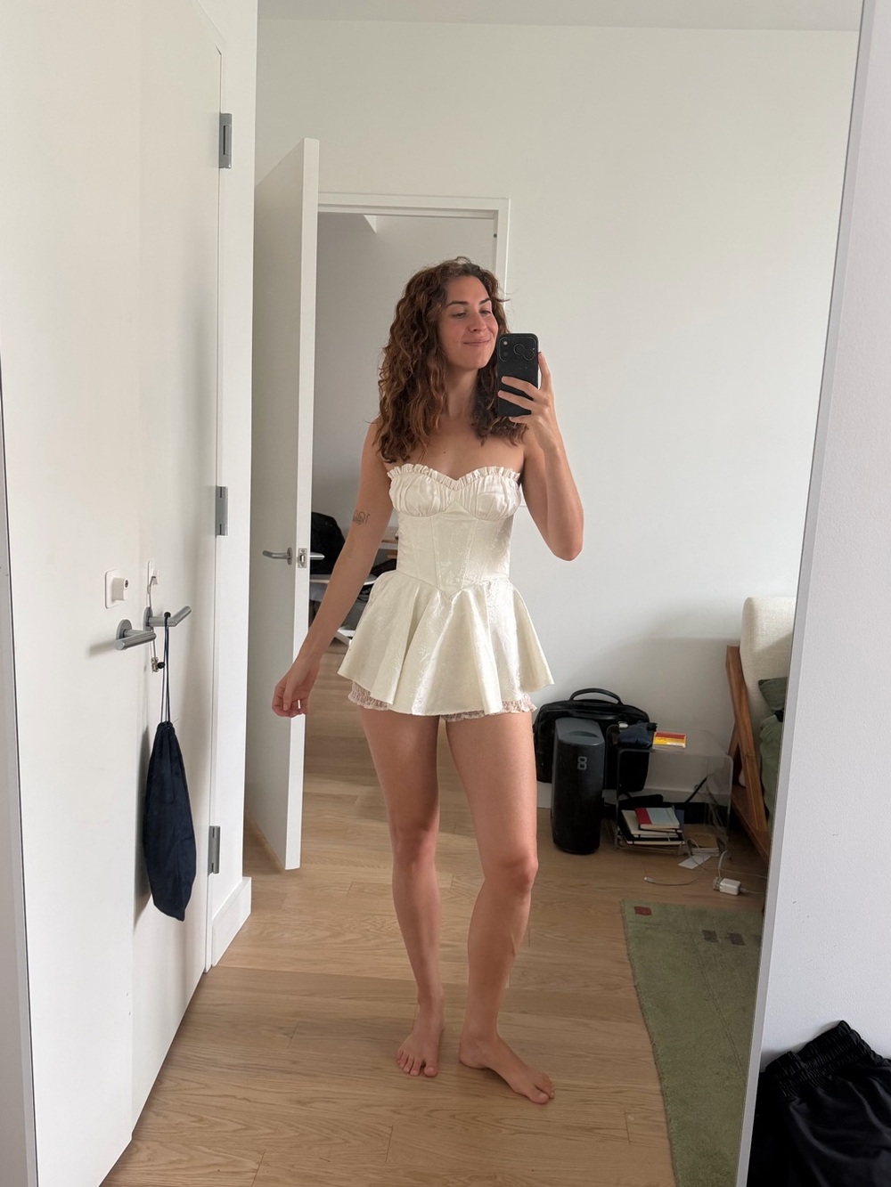 Nana Jacqueline Cream Strapless Peplum Mini Dress - Perfect Bridal Wedding Party